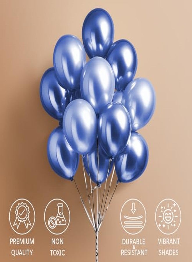 JUST PARTY بالونات معدنية كروم من جست بارتي - عبوة من 100 بالون (أزرق) - Image 5